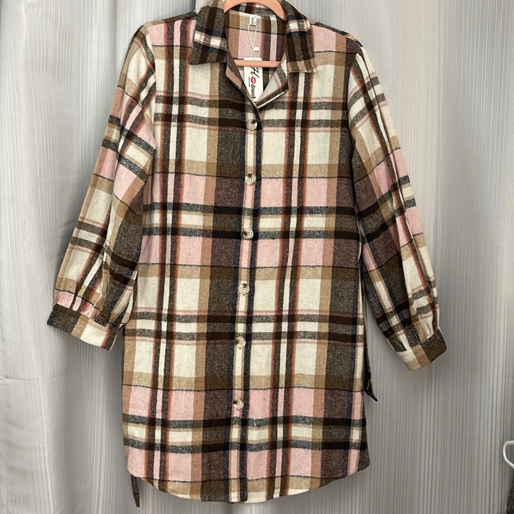 Hotouch Oversized Flannel‎ Shacket or Dress Small NWT